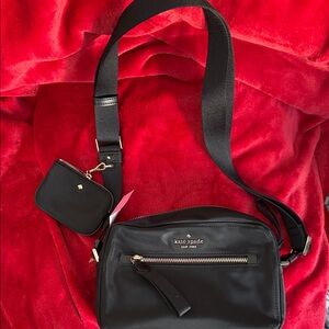 Kate Spade Black Crossbody Bag with Gold Accents
